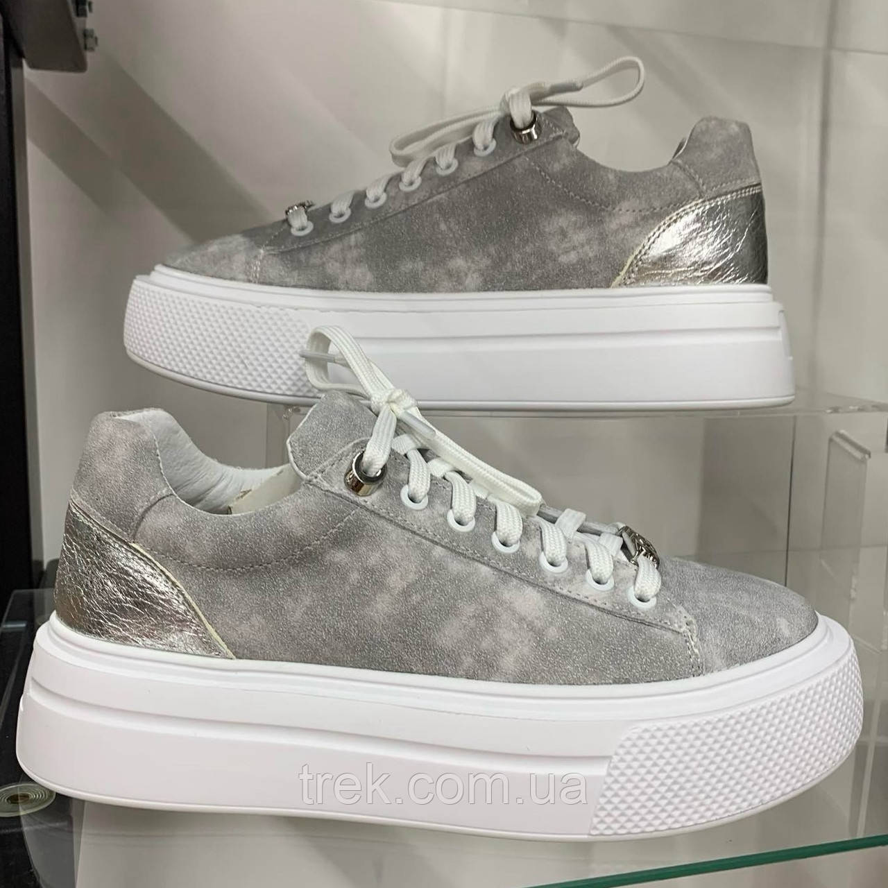 Кросівки жіночі замша сірі /23124/ 37р, фото 1