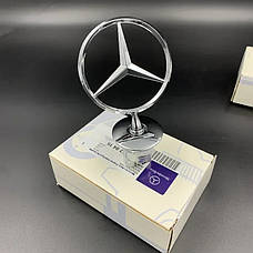 Хромований значок Mercedes RESTEQ — металева емблема на капот автомобіля, автоаксесуар для Мерседес, фото 4