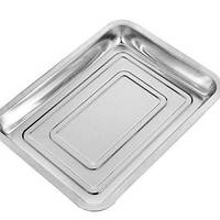 Таця з неіржавкої сталі 36 х 26 см, висота 4 см