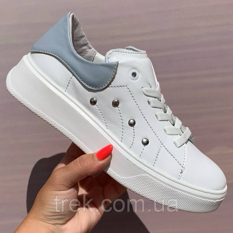 Кросівки жіночі шкіряні білі /23133/ 40р, фото 1