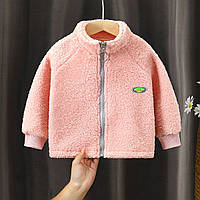 Теплая розовая кофта для детей. Детская демисезонная куртка-толстовка для девочки