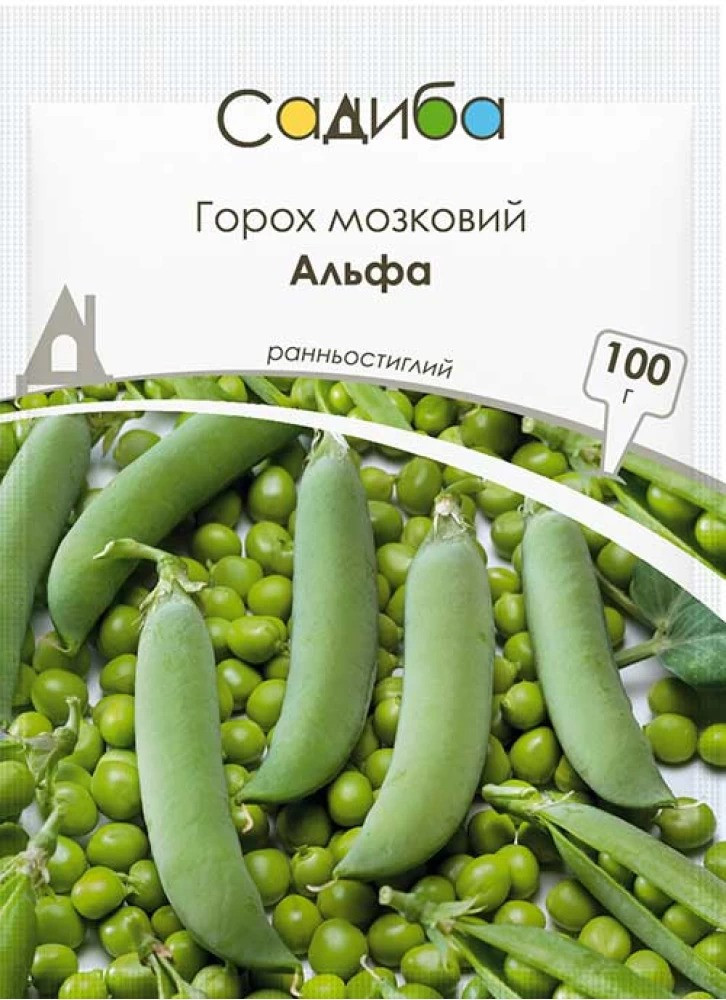 Насіння гороху мозкового Альфа, 100 г, Садиба