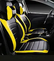 Чехлы на сиденья Volkswagen Touran (Фольцваген Тоуран) до 2015 NEO-X экокожа Желтый