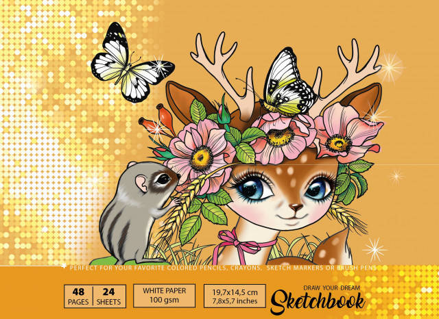 Скетчбук ASH 197х145 мм, 24 аркуші, фото 1