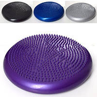 Подушка для йоги MS 1651 масажна, балансувальна, 33см, 900г, 4цвета , в кульку,34-34-3,5 см