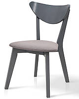 Сірий дерев'яний стілець з м'яким сидінням кухонний обідній з масиву клена Лукас Мікс Меблі