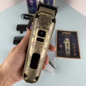 Машинка для стриження волосся тример акумуляторний бездротовий Vgr V-005, фото 1