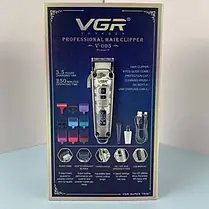 Машинка для стриження волосся тример акумуляторний бездротовий Vgr V-005, фото 5