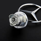 Хромований значок Mercedes RESTEQ — металева емблема на капот автомобіля, автоаксесуар для Мерседес, фото 2