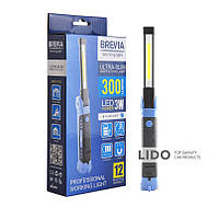 Инспекционная лампа BREVIA LED Ultra-slim 3W COB+1W LED 300lm, 2000mAh, microUSB