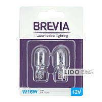 Лампа накаливания BREVIA W16W 12V 16W W2.1x9.5d B2 blister 2шт.