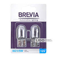 Лампа накаливания BREVIA W21/5W 12V 21/5W W3x16q B2 blister 2шт.