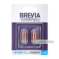 Лампа накаливания BREVIA WY5W 12V 5W W2.1x9.5d AMBER B2 blister 2шт.