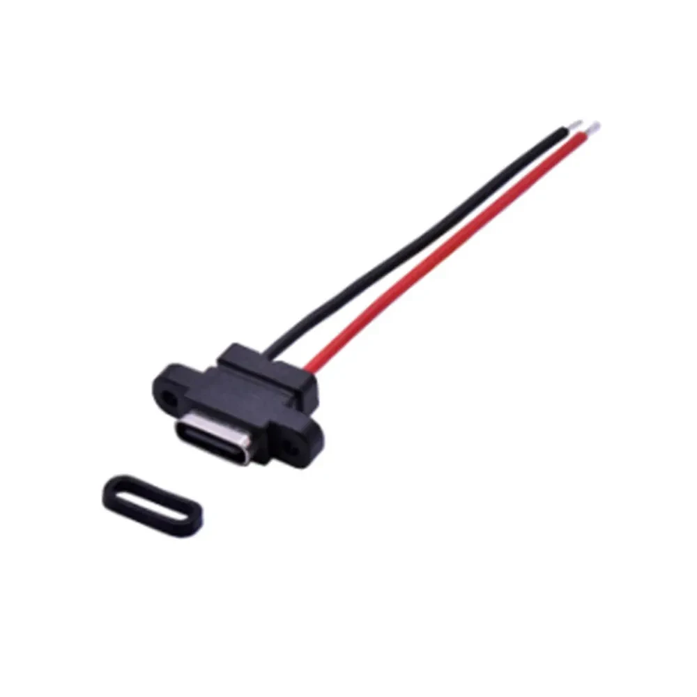 Роз'єм живлення / гніздо, водонепроникний кабель із вертикальними кріпленнями (вушка), 8.8 мм Type-C