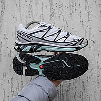 Мужские демисезонные кроссовки Salomon XT-6 (белые) низкие повседневные кроссы 2563 Саломон