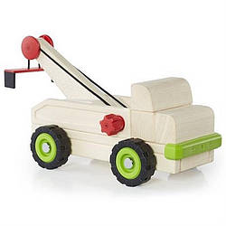 Велика машинка Block Science Trucks Евакуатор Guidecraft G7532 дерев'яний 37 см, World-of-Toys