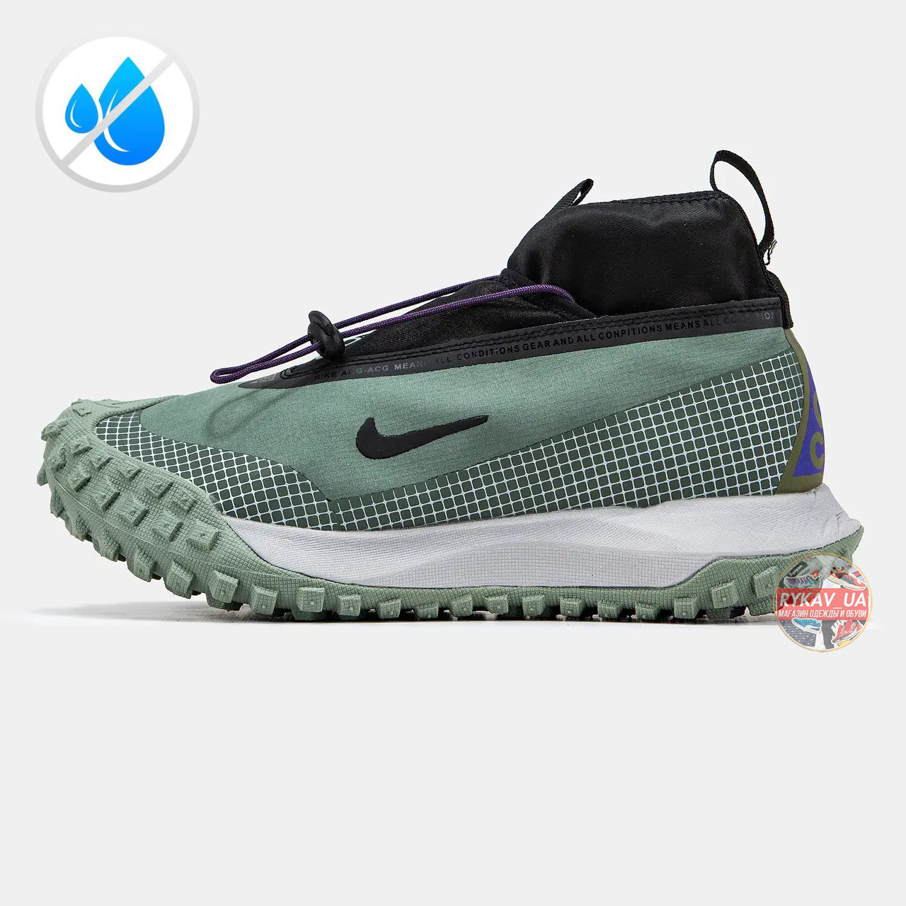 Чоловічі кросівки Nike ACG Mountain Fly Gore-Tex Green Black Mounth CT2904-300 водовідштовхувальні зелені найк асг маунтін гортекс, фото 1