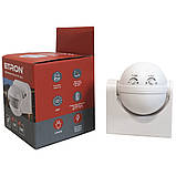 Інфрачервоний датчик руху IP44 з датчиком освітленості ETRON Sensor 1-ESP-358 230В білий, фото 5