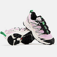 Розовые текстильные женские кроссовки Salomon XT-Quest Beige Pink