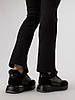 Кросівки жіночі зимові чорні з високою підошвою,на платформі,з хутром комбіновані, фото 9