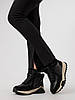 Кросівки жіночі зимові чорні зі світлой високою підошвою,на платформі,з хутром комбіновані, фото 10