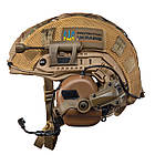 Шолом тактичний Fast Helmet NIJ IIIA + Навушники Earmor M32 MOD3 з чебурашкою + ліхтарик + кавер, фото 3