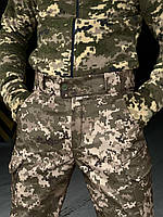 Військові теплі чоловічі штани на флісі камуфляж піксель, чоловічі тактичні штани піксель для ЗСУ