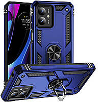 Протиударний чохол для Motorola G14 синій із кільцем підставкою