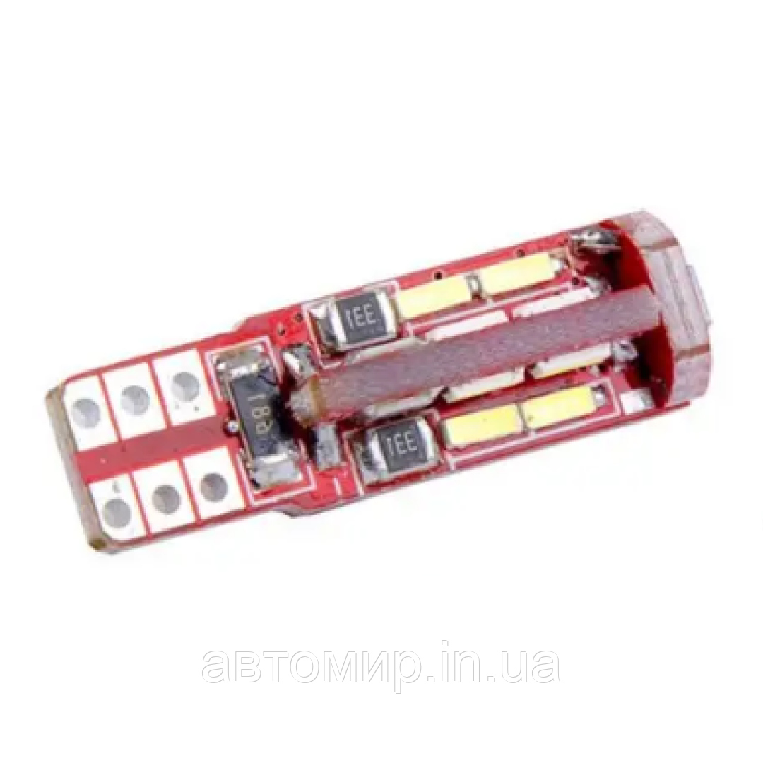 Світлодіодна лампа Т10 (W5W) 19SMD 4014 з обманкою Біла