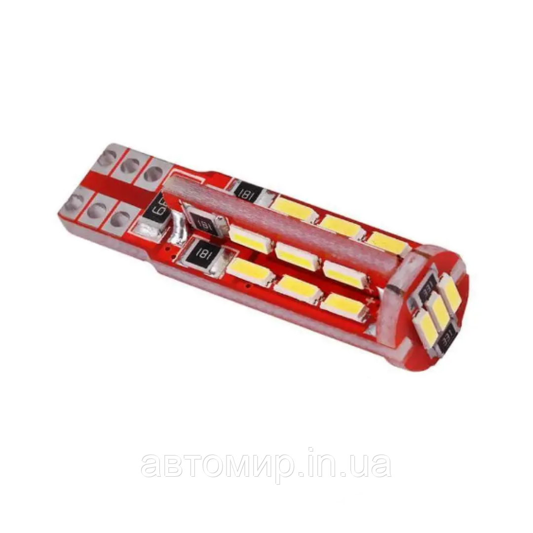 Світлодіодна лампа Т10 W5W 27SMD 4014 з обманкою 12V Білий, фото 1