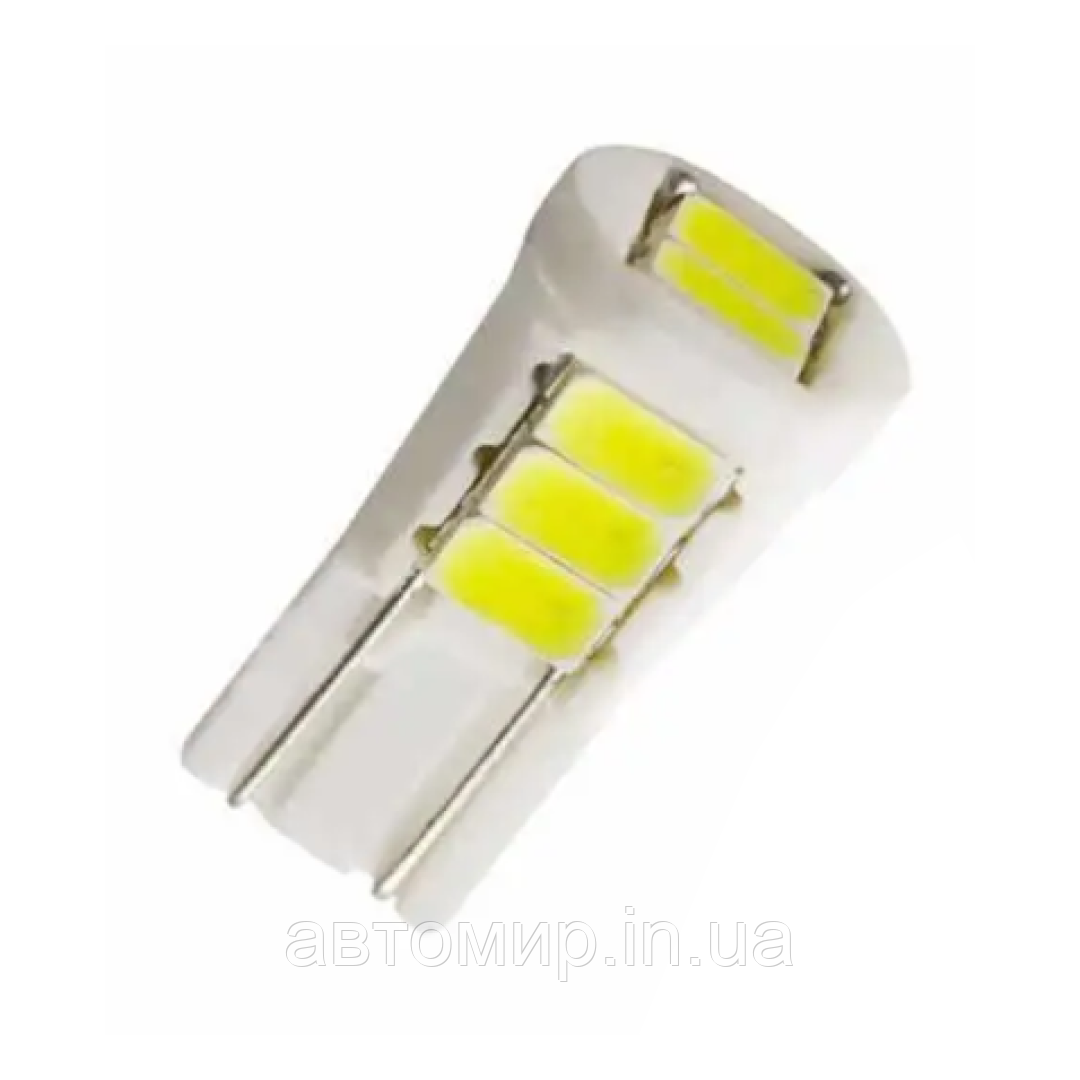 Світлодіодна лампа Т10 (W5W) 8SMD 5630 керамічна 12V Білий