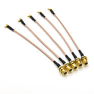 Пігтейл антенний 15см SMA Female (мама) - MMCX кутовий 150мм кабель перехідник для FPV, антен, модемів, радіо, фото 3