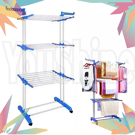 Сушарка для білизни Garment Rack With Складна Wheels  YU227, фото 2