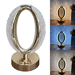 Настільна лампа 3 кольори Crystal Diamond, від USB / Акумуляторний світильник-нічник з сенсорним перемикачем