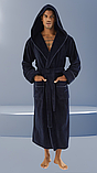 Чоловічий велюровий махровий халат із капюшоном 2 кольори, фото 2