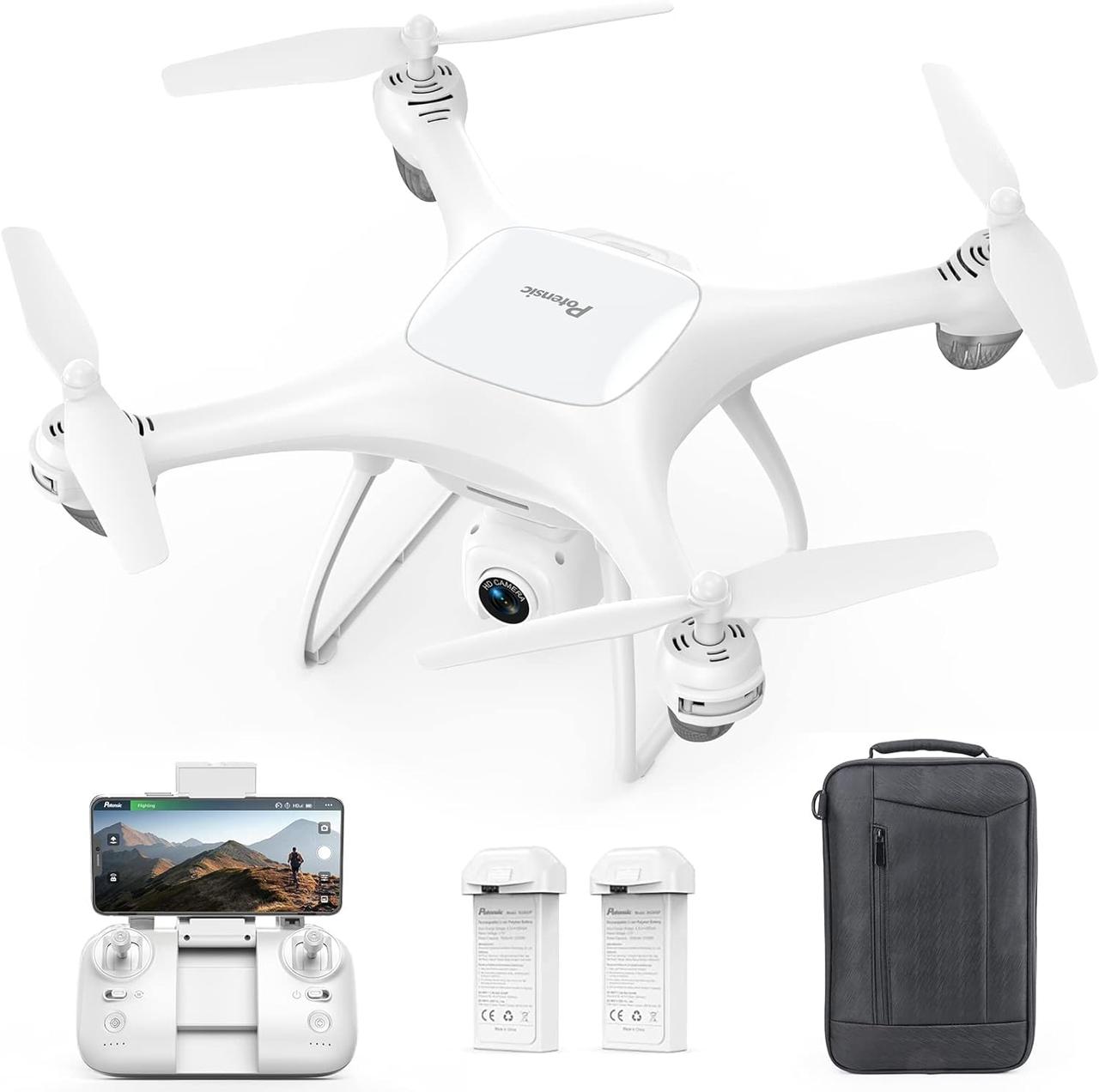 Дрон Potensic Dreamer Mini, із камерою 2,7K, 2 батареї, GPS, футляр для зберігання, автоматичне повернення