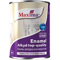 Емаль алкідна високоякісна для металу та дерева Maxima (біла глянсова) 0,7 кг