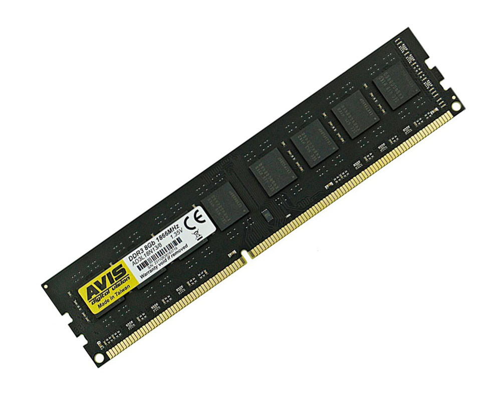 Оперативна пам'ять DDR3L-1866 8Gb PC3-14900 AVIS AD3L18N13/8 1.35 V black 8192MB 1866MHz