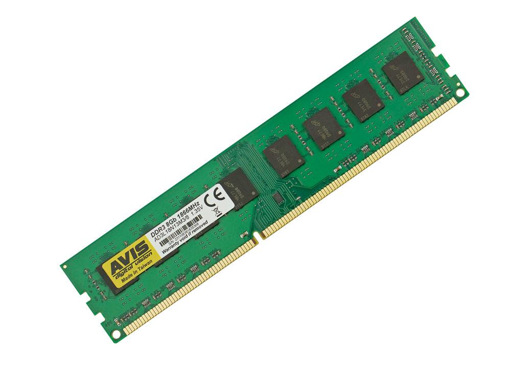Оперативна пам'ять DDR3L-1866 8Gb 1.35В для систем AMD PC3-14900 AVIS AD3LF18N13M3/8