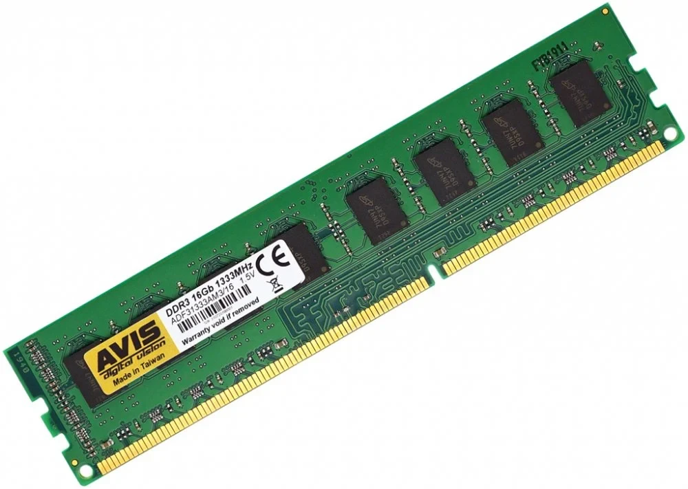 Оперативна пам'ять DDR3-1333 16Gb для AMD систем PC3-10600 AVIS AD3F1333AM3/16 16384MB