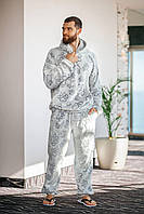 Мужская теплая пижама с кенгуру