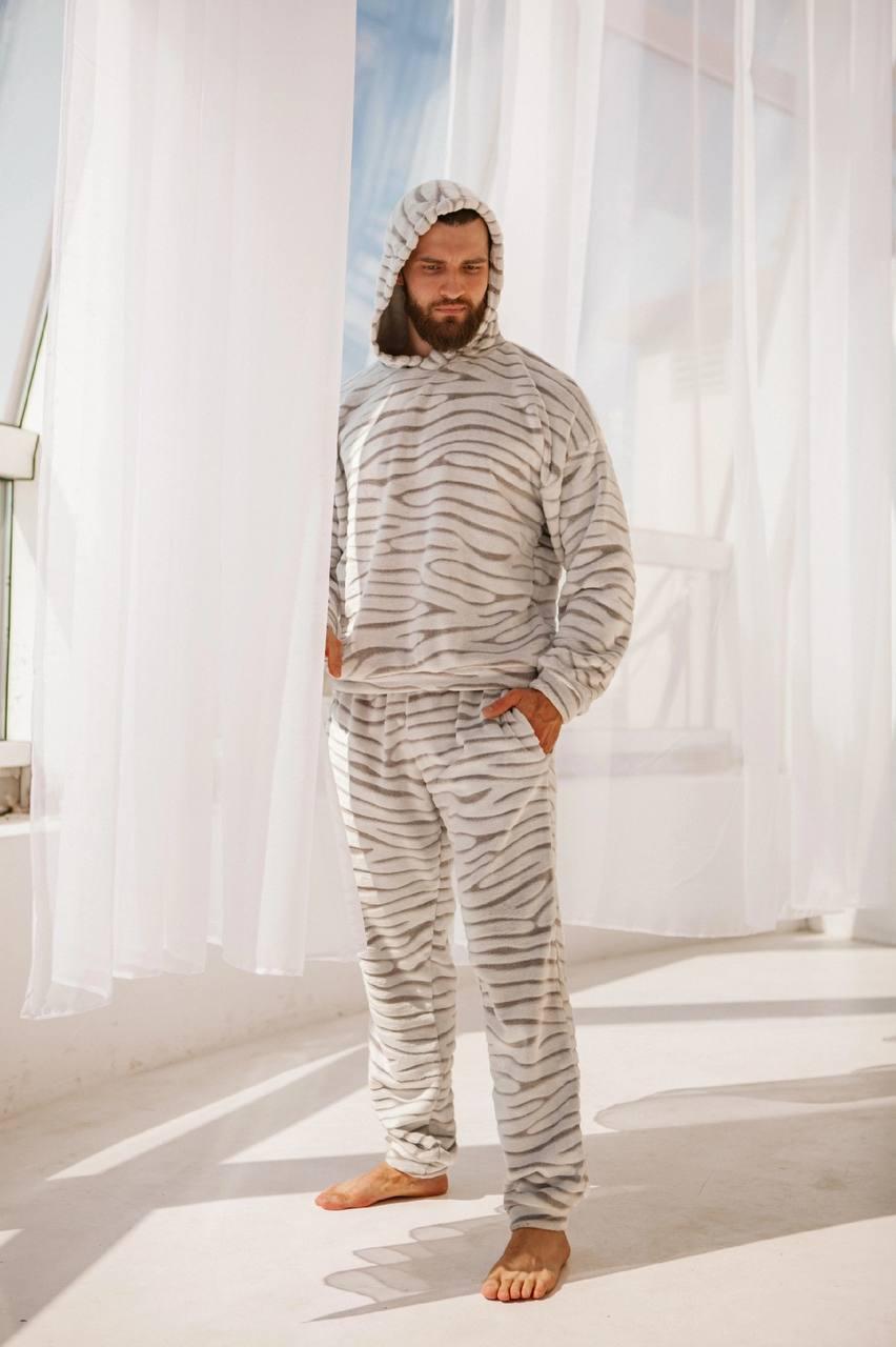 Мужская теплая пижама с капюшоном 50/52 - фото 1 - id-p2087077437