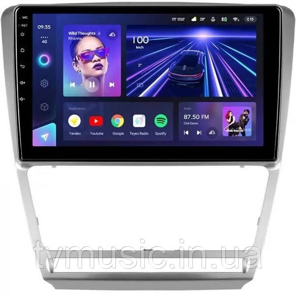 Штатна магнітола TeYes X1 2+32Gb Skoda Octavia 2 A5 2008-2013 10" silver, фото 1