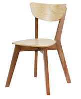 Деревянный стул лофт с жестким сиденьем натурального цвета Рондо для кухни, столовой Микс Мебель