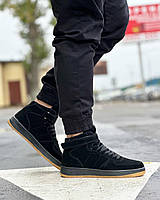 Чоловічі зимові чорні кросівки із еко-замші 43