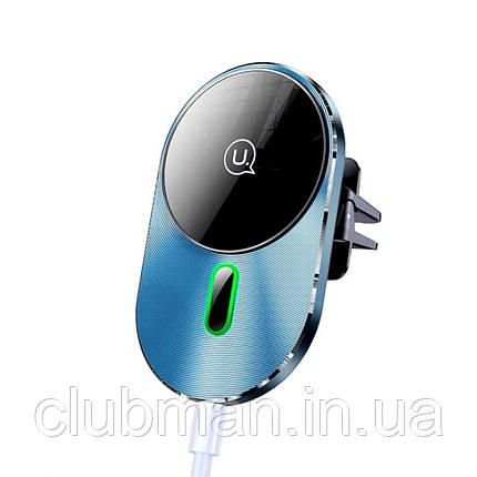 Тримач для мобільного Usams US-CD170 Magnetic Car Wireless Charging Phone Holder (Air Vent) 15 W (With Magnetic, фото 1