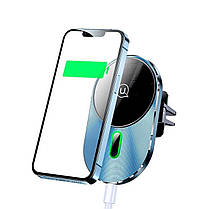 Тримач для мобільного Usams US-CD170 Magnetic Car Wireless Charging Phone Holder (Air Vent) 15 W (With Magnetic, фото 5