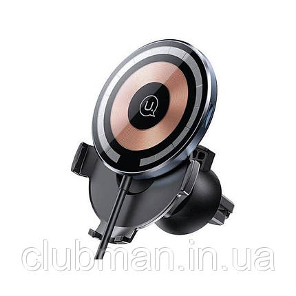 Тримач для мобільного Usams US-CD170 Magnetic Car Wireless Charging Phone Holder (Air Vent) 15 W (With Magnetic, фото 1