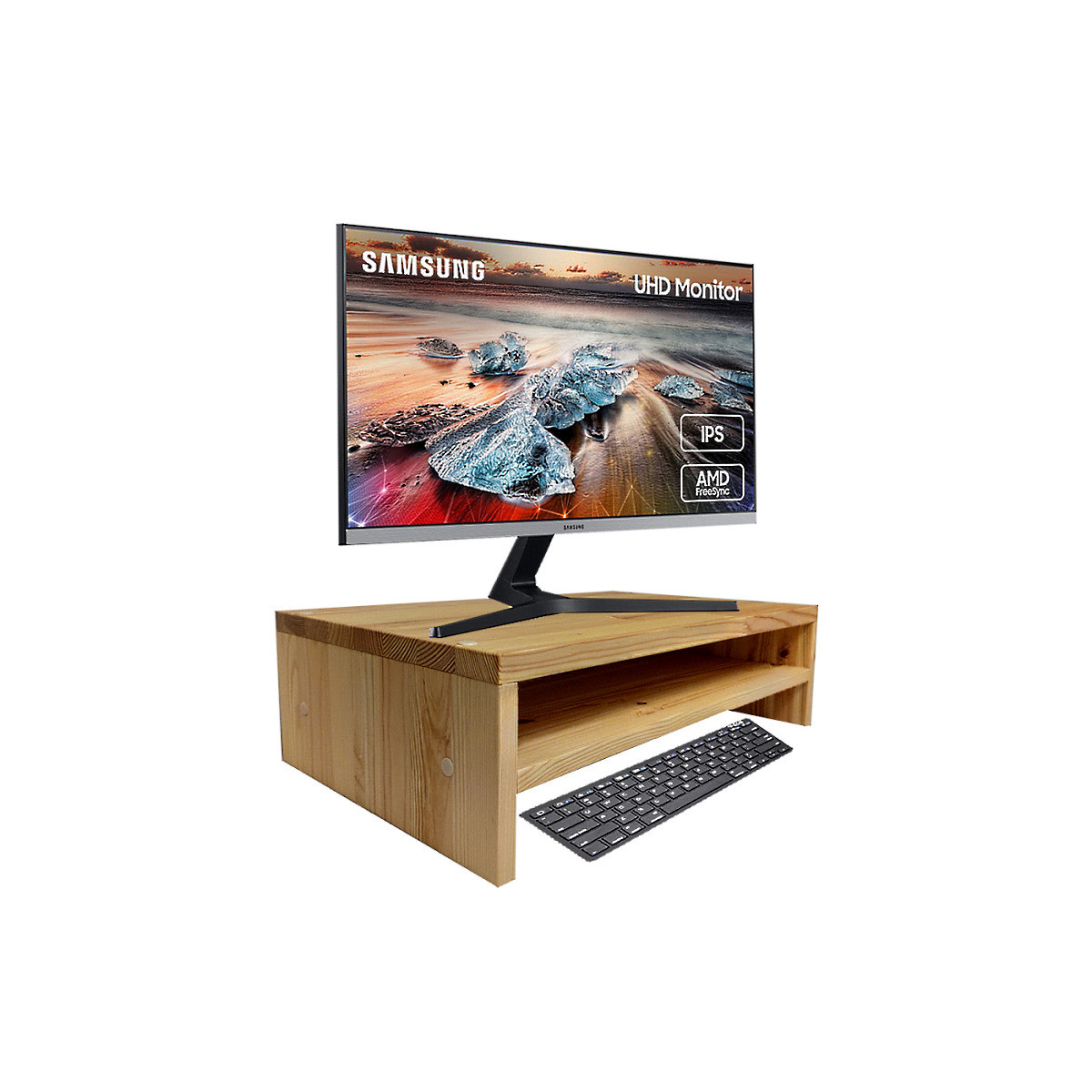 Підставка для монітора на стіл з дерева. Столик для монітора, фото 1