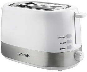 Gorenje Тостер, 850Вт, пластик/ металл , функц. розморож, автовідключення, білий